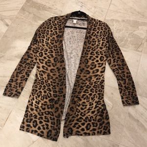 Chico’s animal print long cardigan/jacket/duster